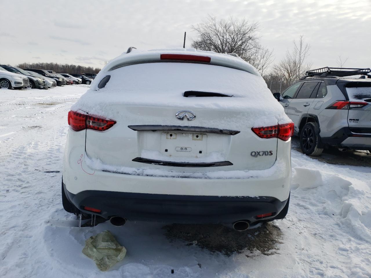 2017 Infiniti QX70 VIN JN8CS1MW6HM410709 Copart auction photo, front end / mechanical damage thumbnail 6
