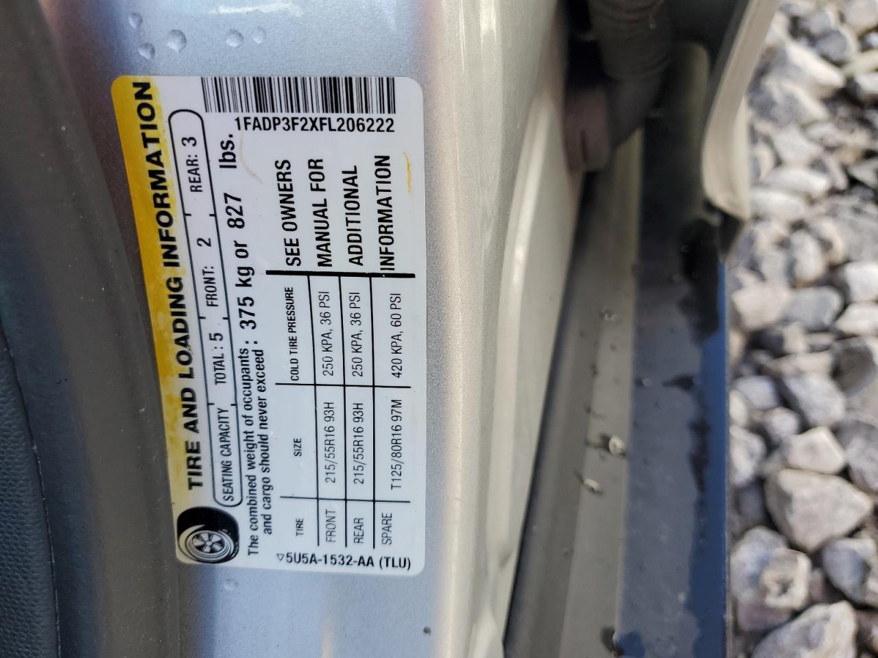2015 Ford Focus VIN 1FADP3F2XFL206222 Copart auction photo, all over damage thumbnail 12