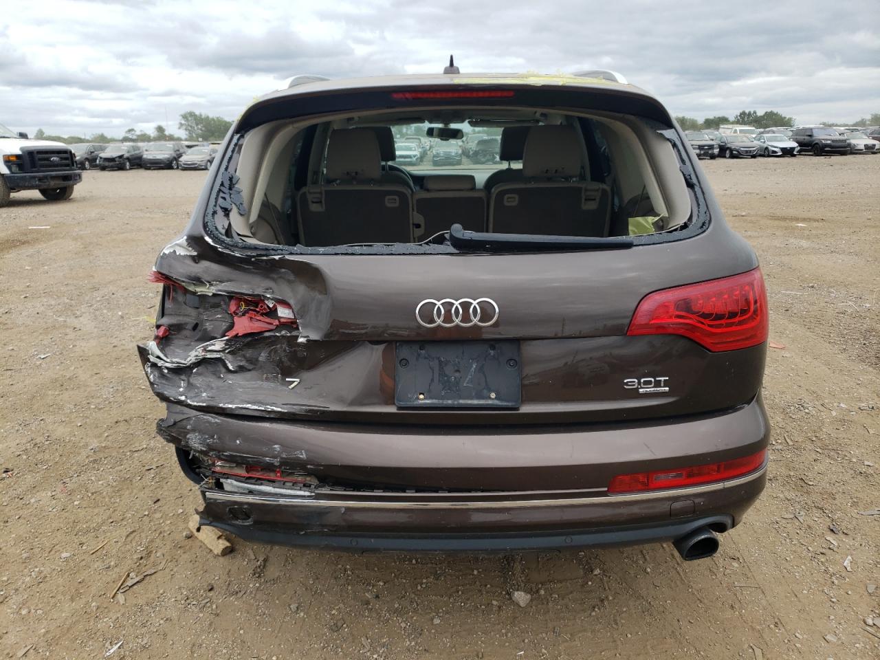 2014 Audi Q7 VIN WA1LGAFE4ED019114 Copart auction photo, rear end damage thumbnail 6