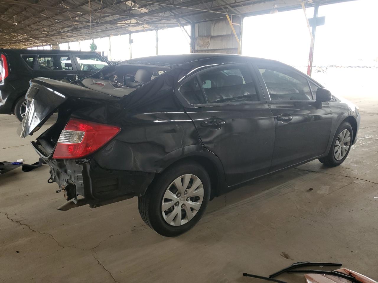 2012 Honda Civic VIN 19XFB2E58CE022019 Copart auction photo, rear end / side damage thumbnail 3