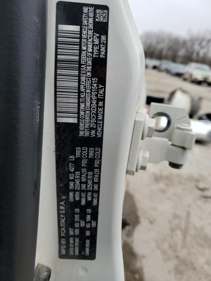 2017 Fiat 500 VIN ZFBCFXDB4HP615415 Copart auction photo, side / rear end damage thumbnail 13