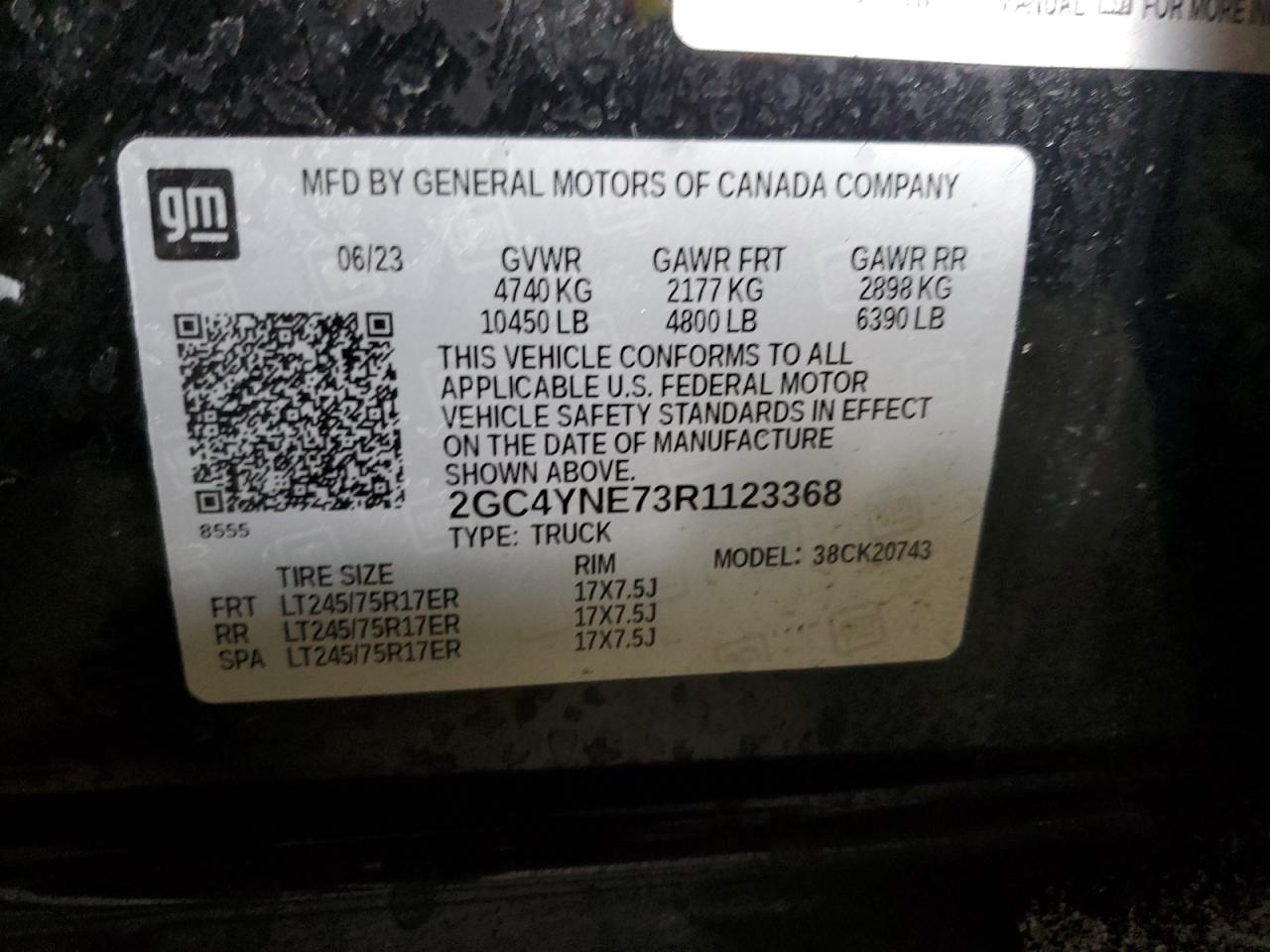 2024 Chevrolet Silverado VIN 2GC4YNE73R1123368 Copart auction photo, front end / side damage thumbnail 13