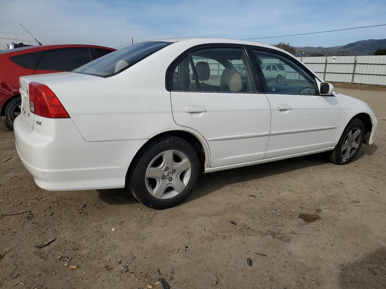 2005 Honda Civic VIN JHMES26755S001395 Copart auction photo, side damage thumbnail 3