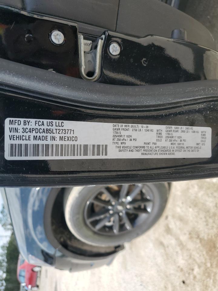 2020 Dodge Journey VIN 3C4PDCAB5LT273771 Copart auction photo, front end damage thumbnail 15