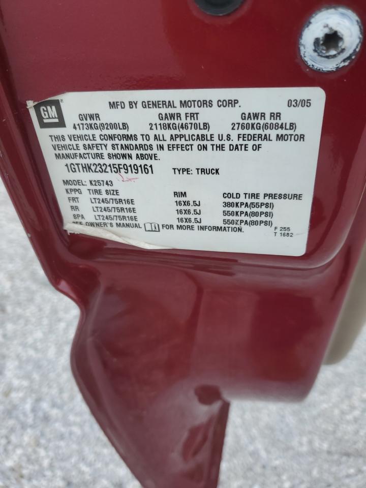2005 GMC Sierra VIN 1GTHK23215F919161 Copart auction photo, front end damage thumbnail 12