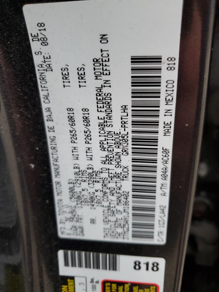 2018 Toyota Tacoma VIN 3TMGZ5AN1JM186402 Copart auction photo, frame damage damage thumbnail 15