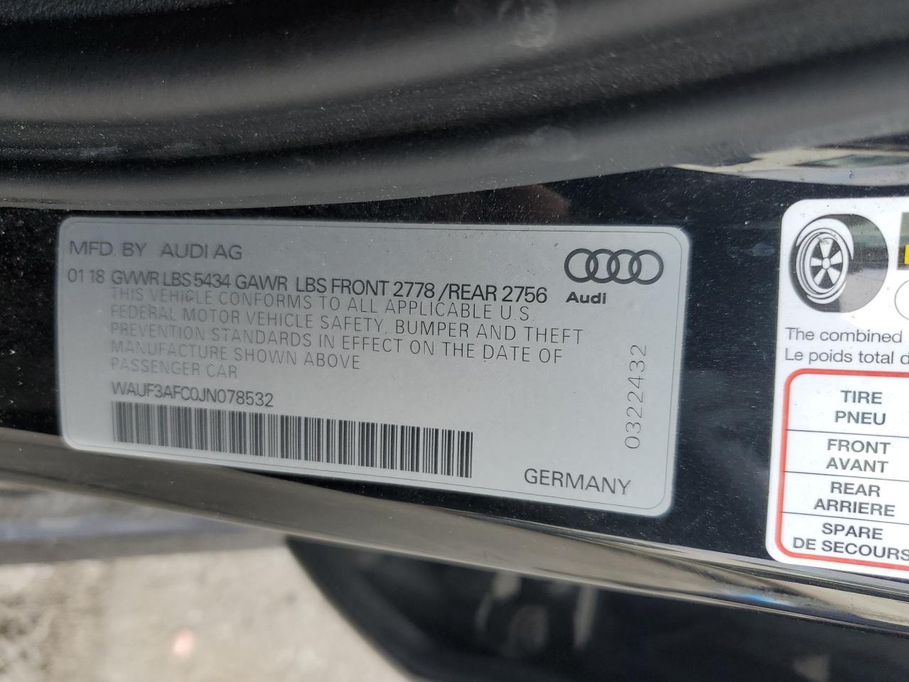 2018 Audi A6 VIN WAUF3AFC0JN078532 Copart auction photo, side / undercarriage damage thumbnail 14