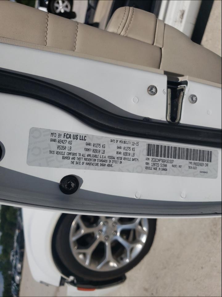 2016 Chrysler 300 VIN 2C3CCAPT6GH161537 Copart auction photo, front end damage thumbnail 10