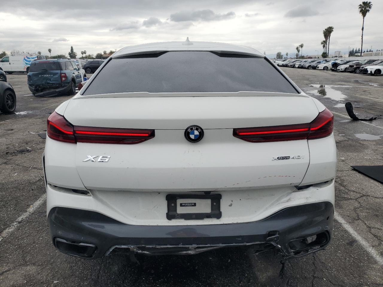 2022 BMW X6 VIN 5UXCY6C08N9J21980 Copart auction photo, rear end damage thumbnail 6
