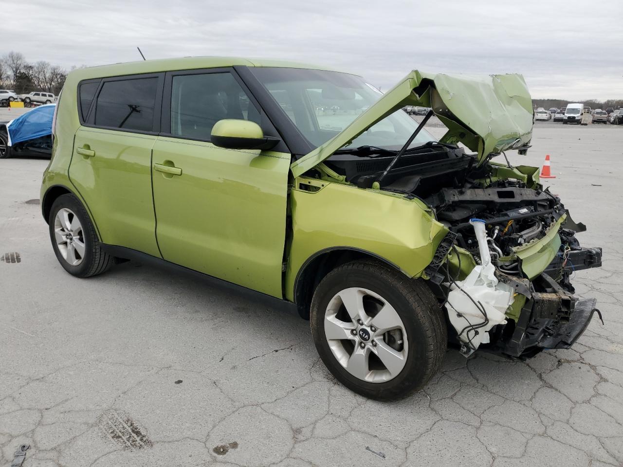 2019 KIA Soul VIN KNDJN2A29K7919295 Copart auction photo, front end / side damage thumbnail 4