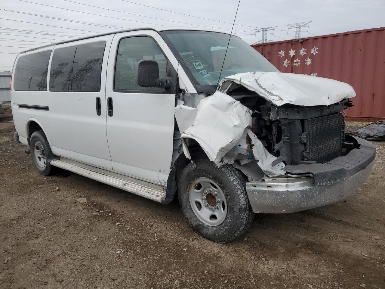 2009 Chevrolet Express VIN 1GAHG35K291173593 Copart auction photo, front end / mechanical damage thumbnail 4