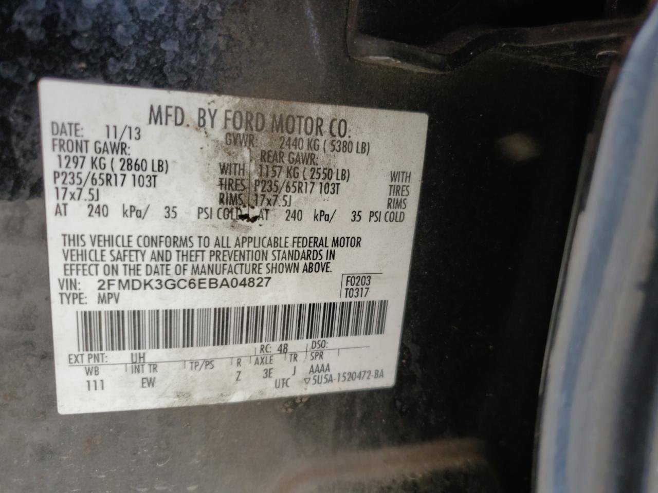 2014 Ford Edge VIN 2FMDK3GC6EBA04827 Copart auction photo, front end / minor dent/scratches damage thumbnail 15