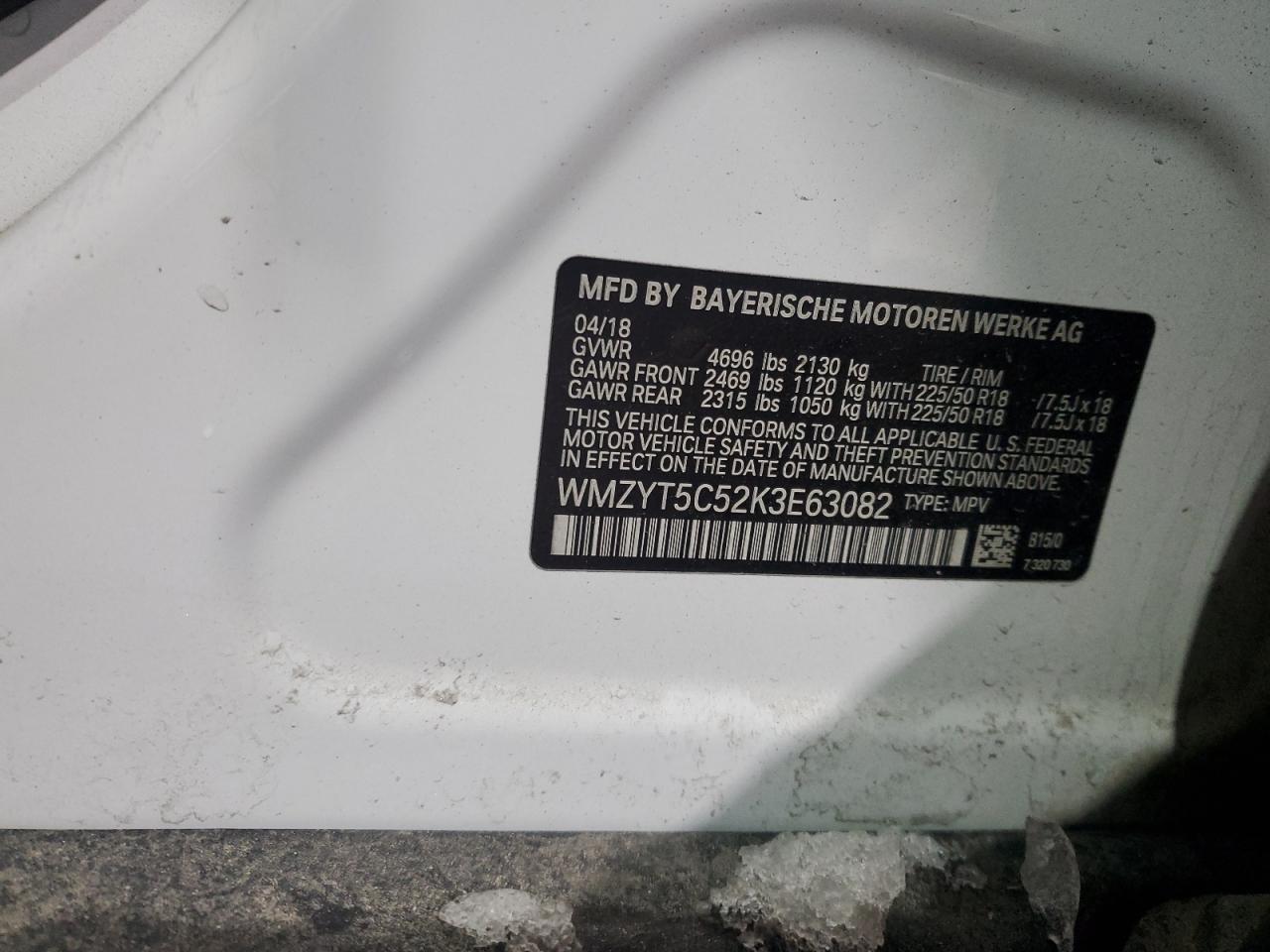 2019 MINI Cooper VIN WMZYT5C52K3E63082 Copart auction photo, front end / side damage thumbnail 13