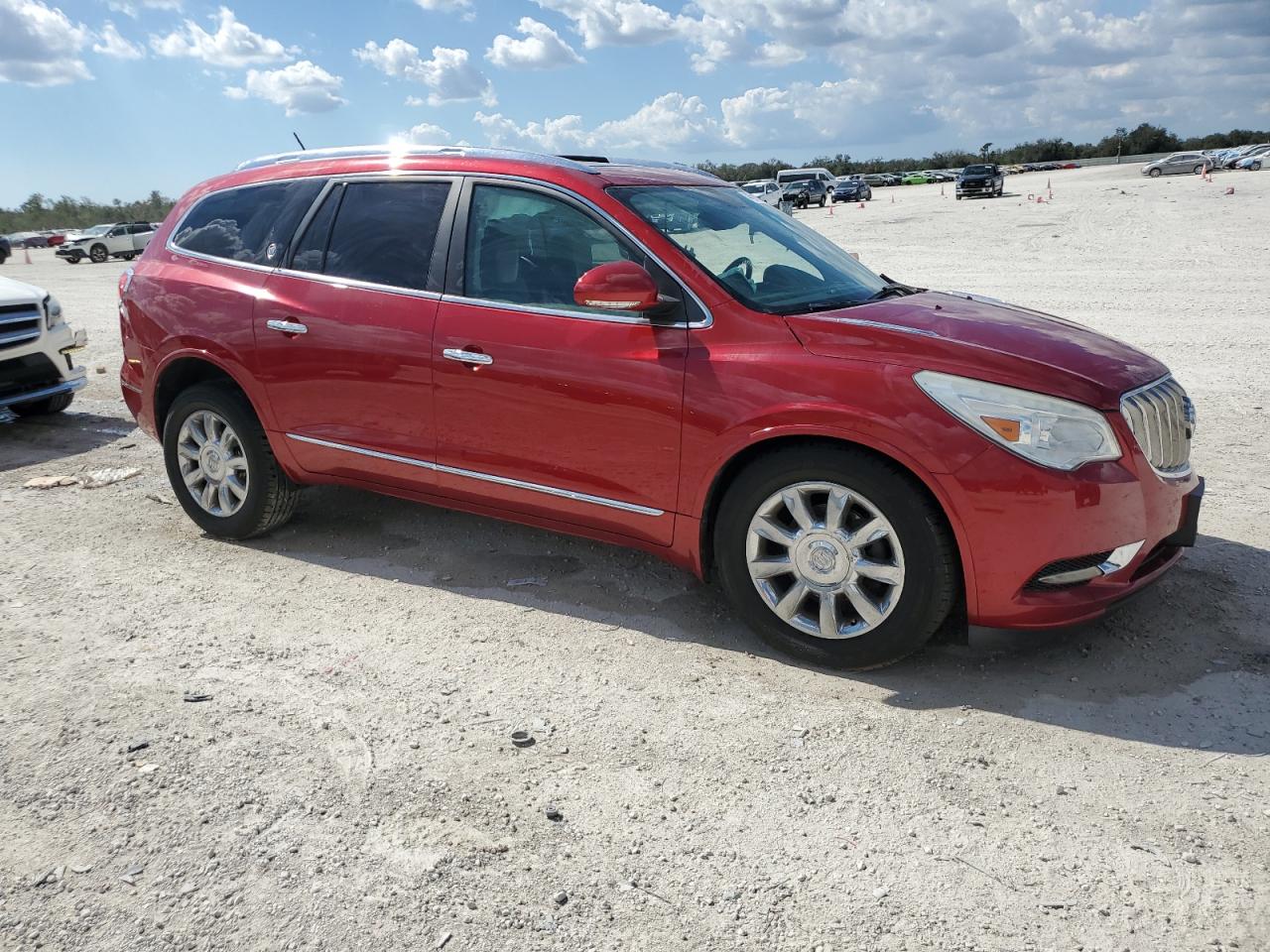 2014 Buick Enclave VIN 5GAKVBKD2EJ124229 Copart auction photo, side / front end damage thumbnail 4
