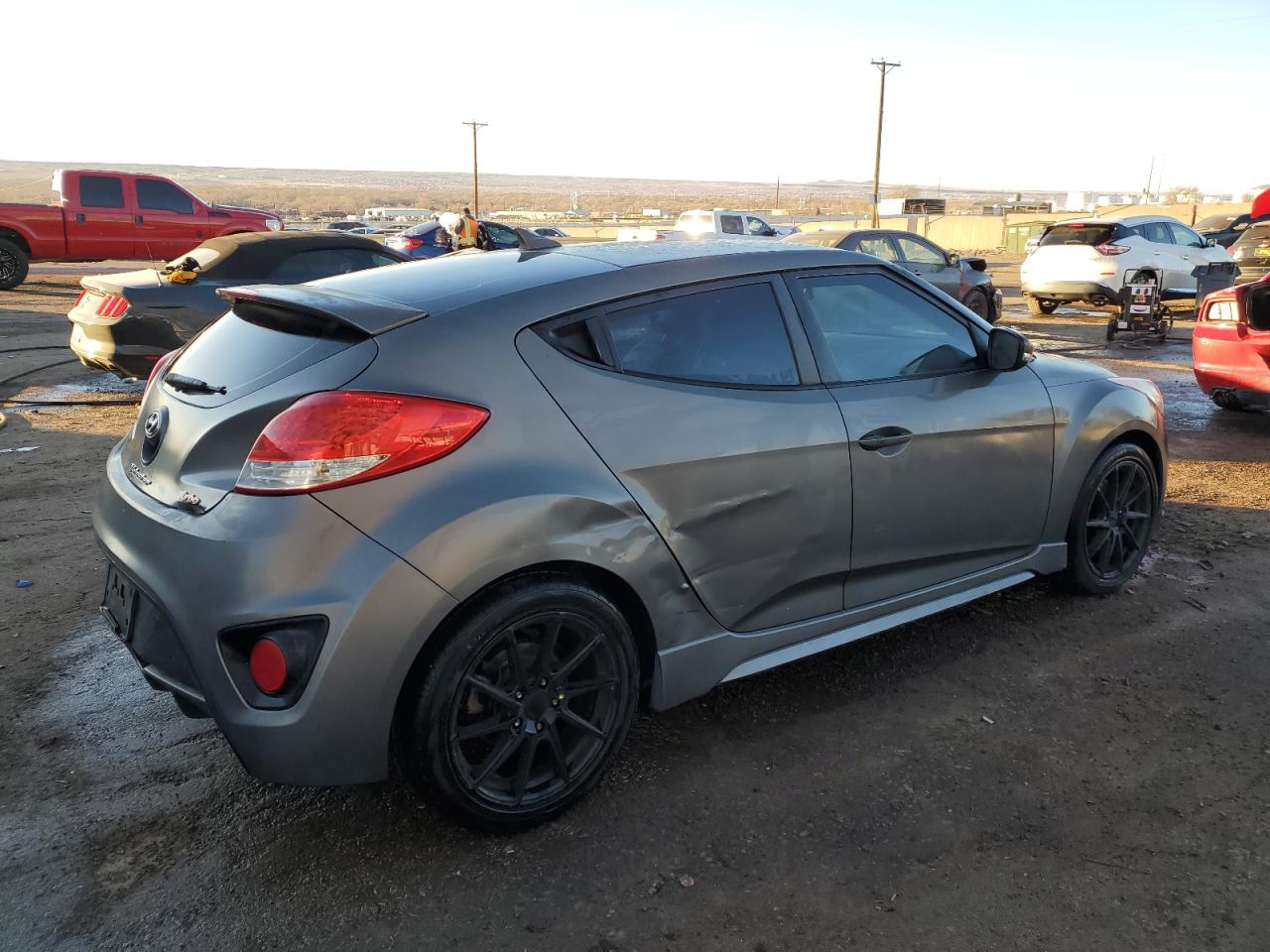2015 Hyundai Veloster VIN KMHTC6AE9FU223278 Copart auction photo, side damage thumbnail 3