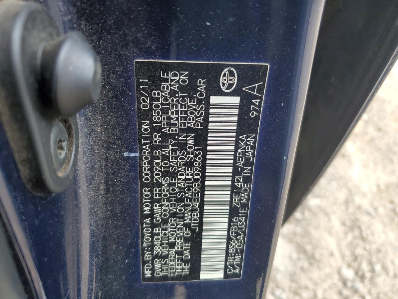 2011 Toyota Corolla VIN JTDBU4EE9BJ098631 Copart auction photo, front end damage thumbnail 12
