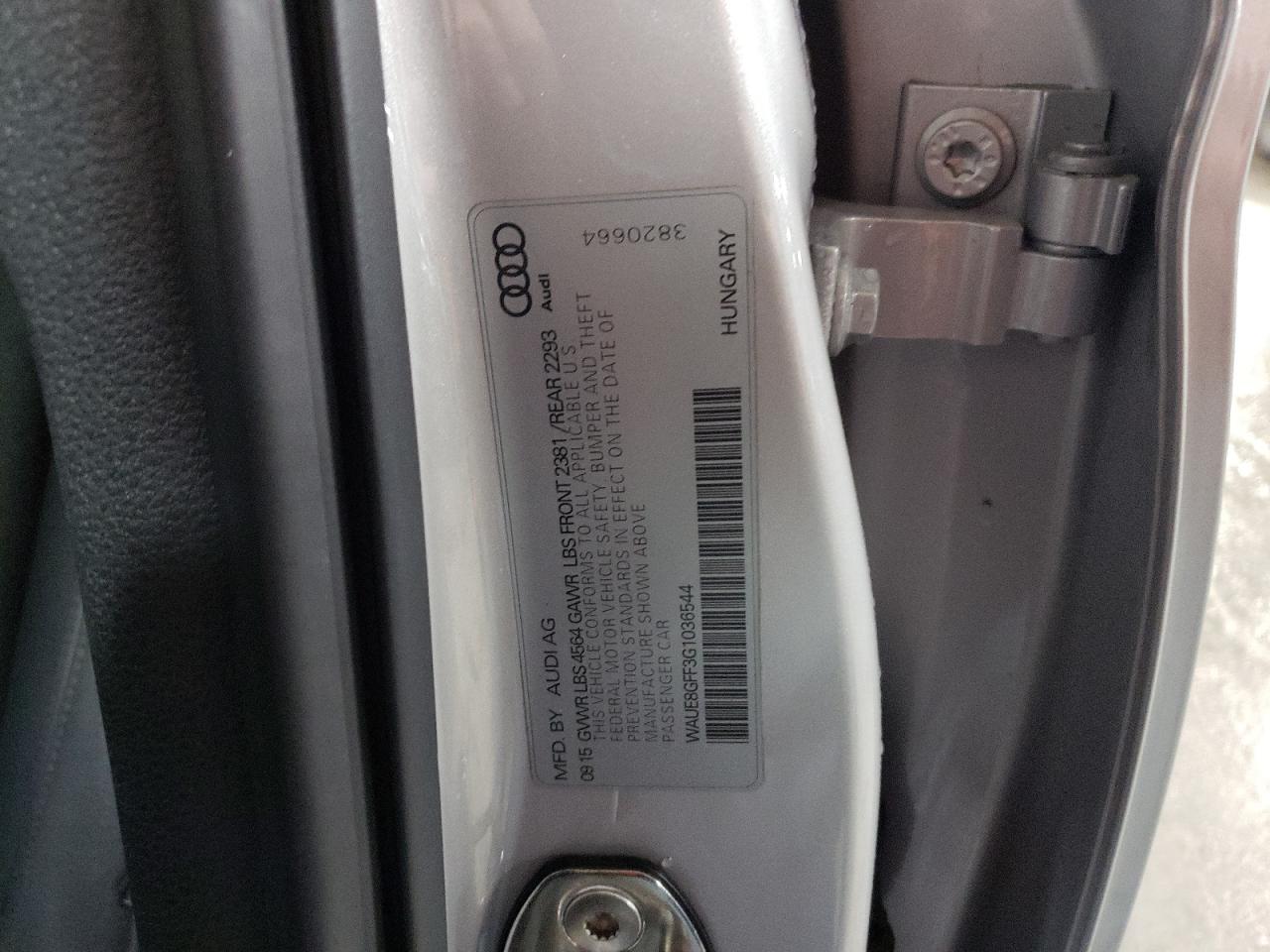 2016 Audi A3 VIN WAUE8GFF3G1036544 Copart auction photo, side / rear end damage thumbnail 13