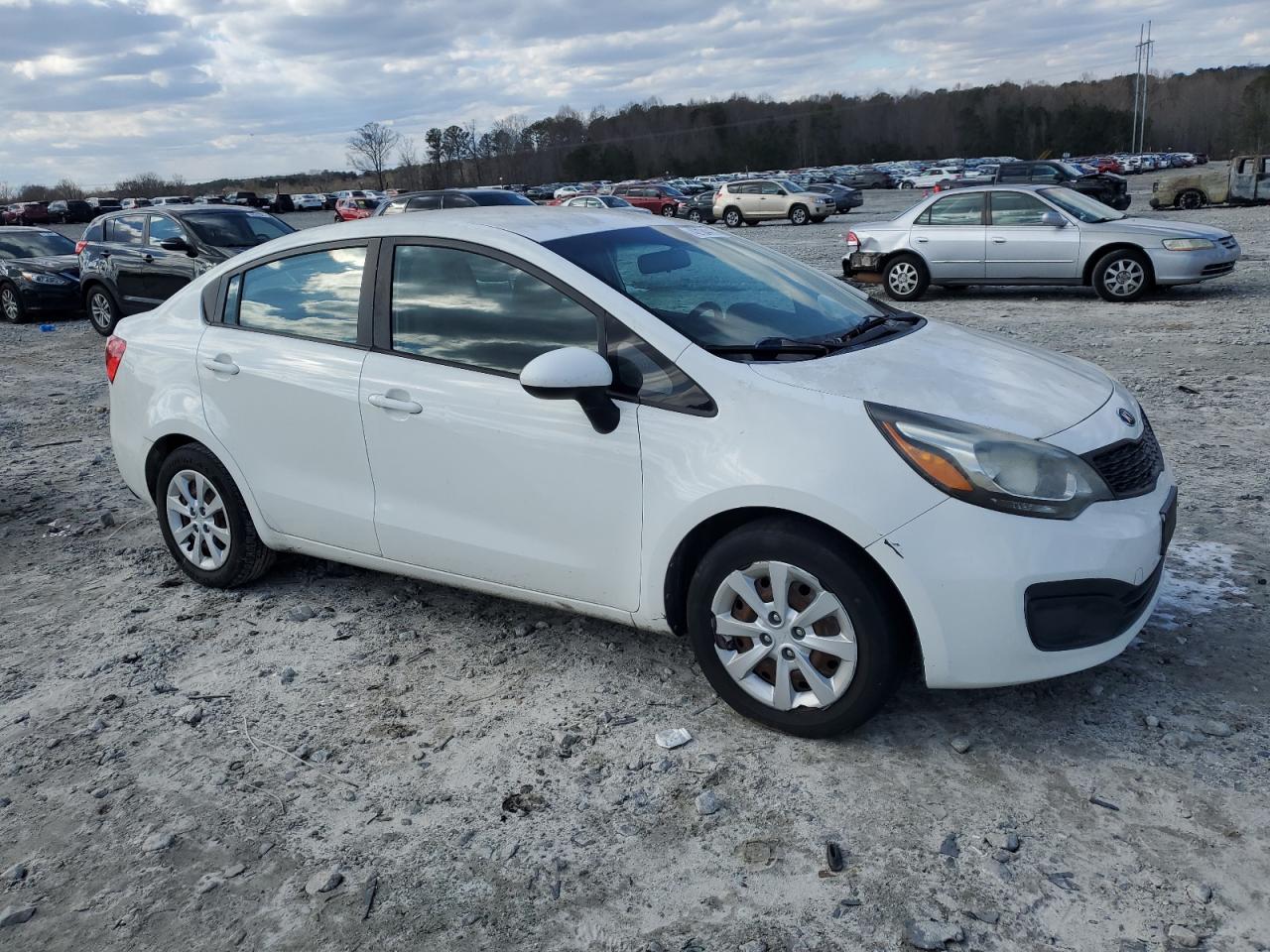 2014 KIA Rio VIN KNADM4A37E6350183 Copart auction photo, mechanical / minor dent/scratches damage thumbnail 4