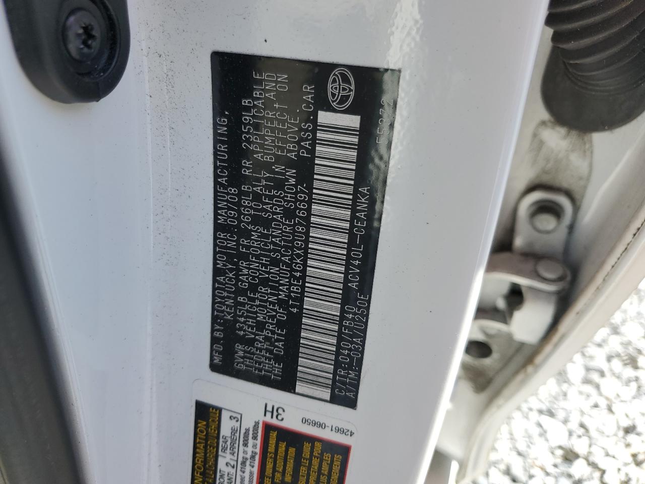 2009 Toyota Camry VIN 4T1BE46KX9U876697 Copart auction photo, front end damage thumbnail 12