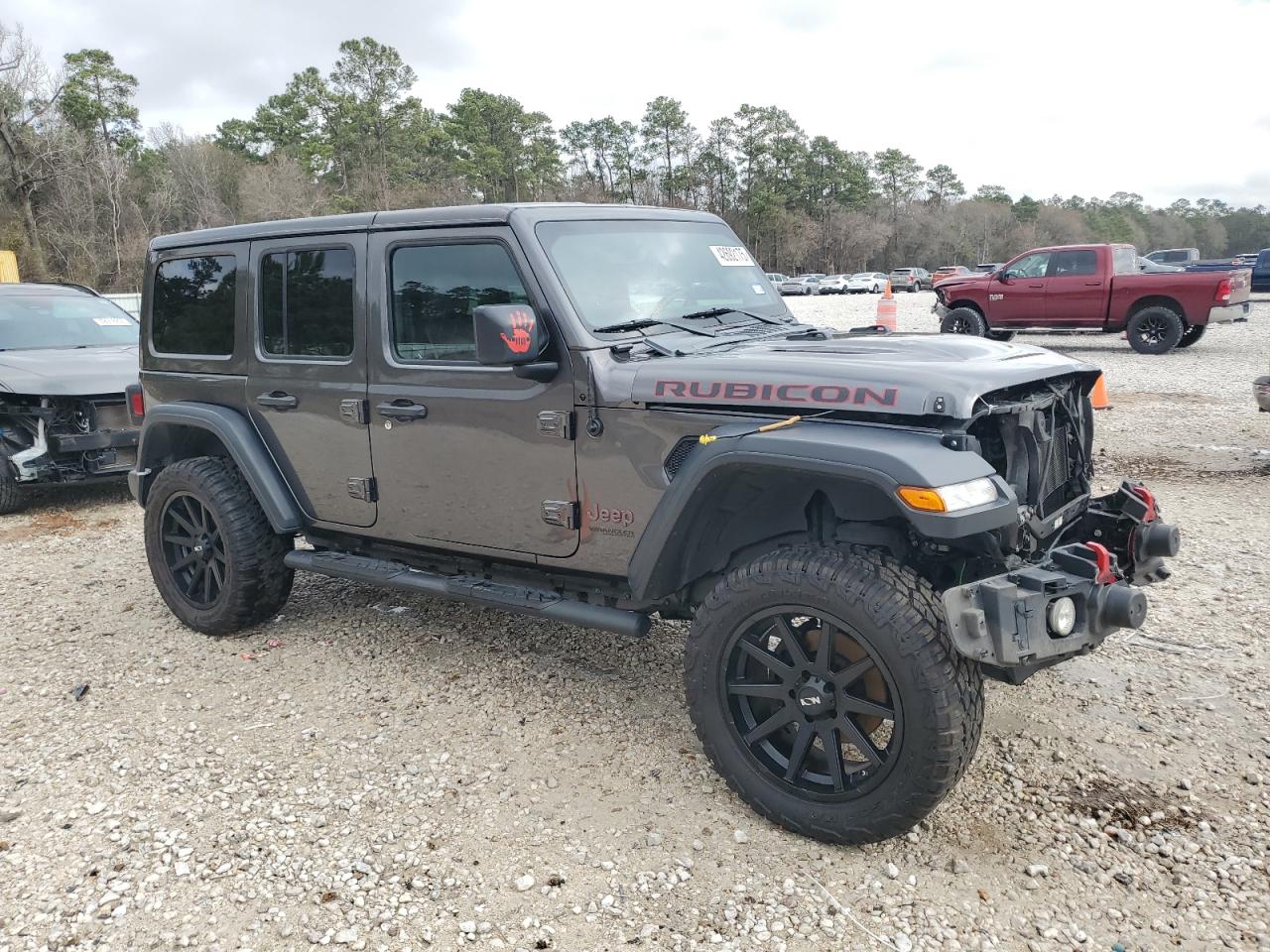 2018 Jeep Wrangler VIN 1C4HJXFN9JW249214 Copart auction photo, front end / undercarriage damage thumbnail 4