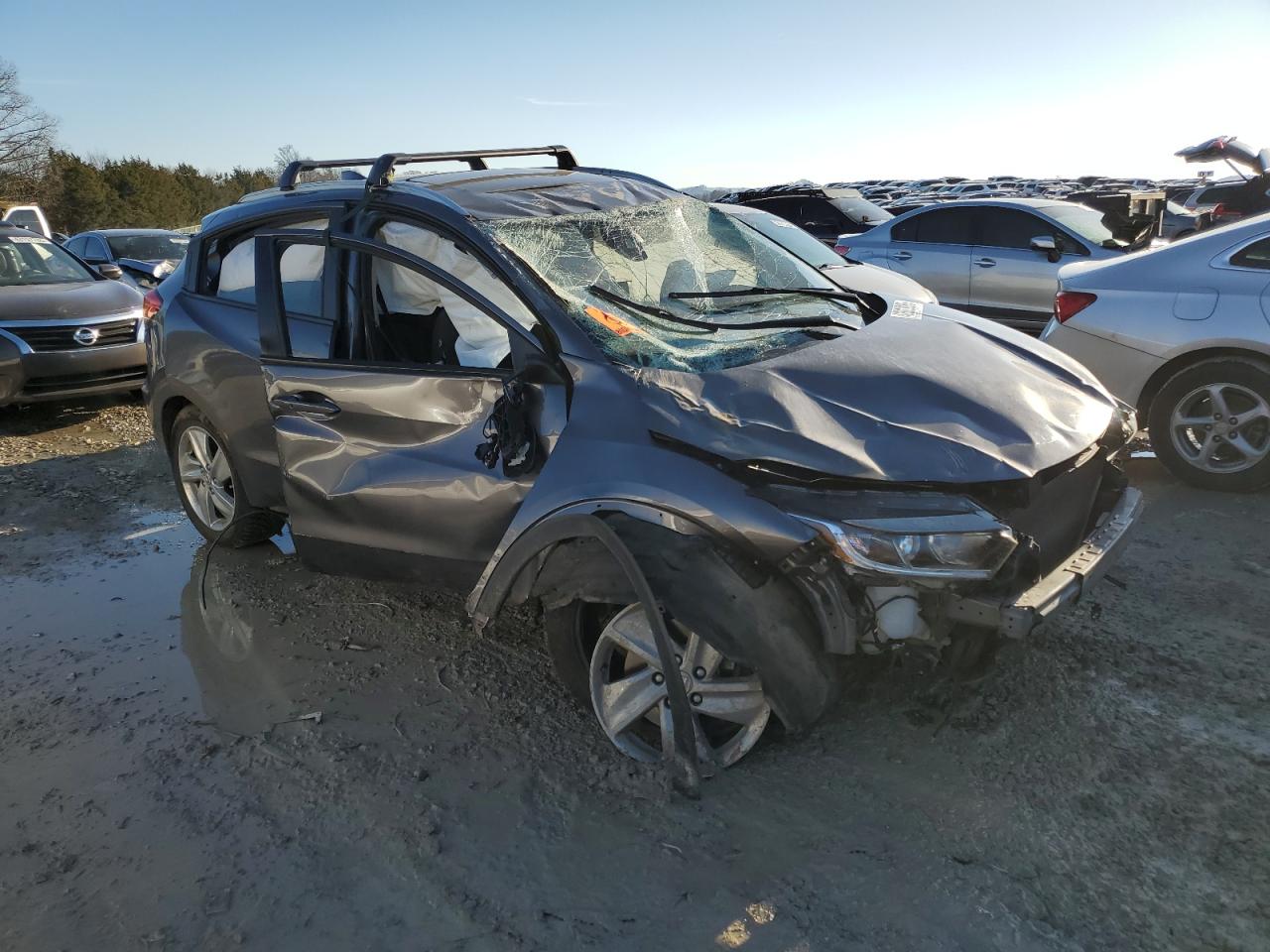 2019 Honda HR-V VIN 3CZRU6H59KM702519 Copart auction photo, rollover / undercarriage damage thumbnail 4