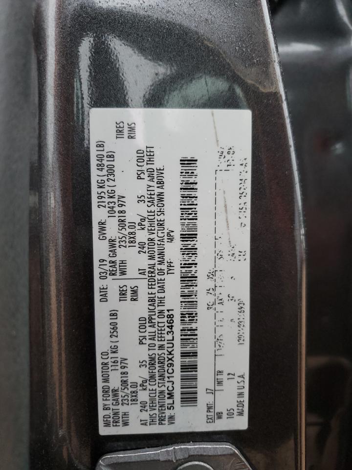 2019 Lincoln MKZ VIN 5LMCJ1C9XKUL34681 Copart auction photo, undercarriage damage thumbnail 15