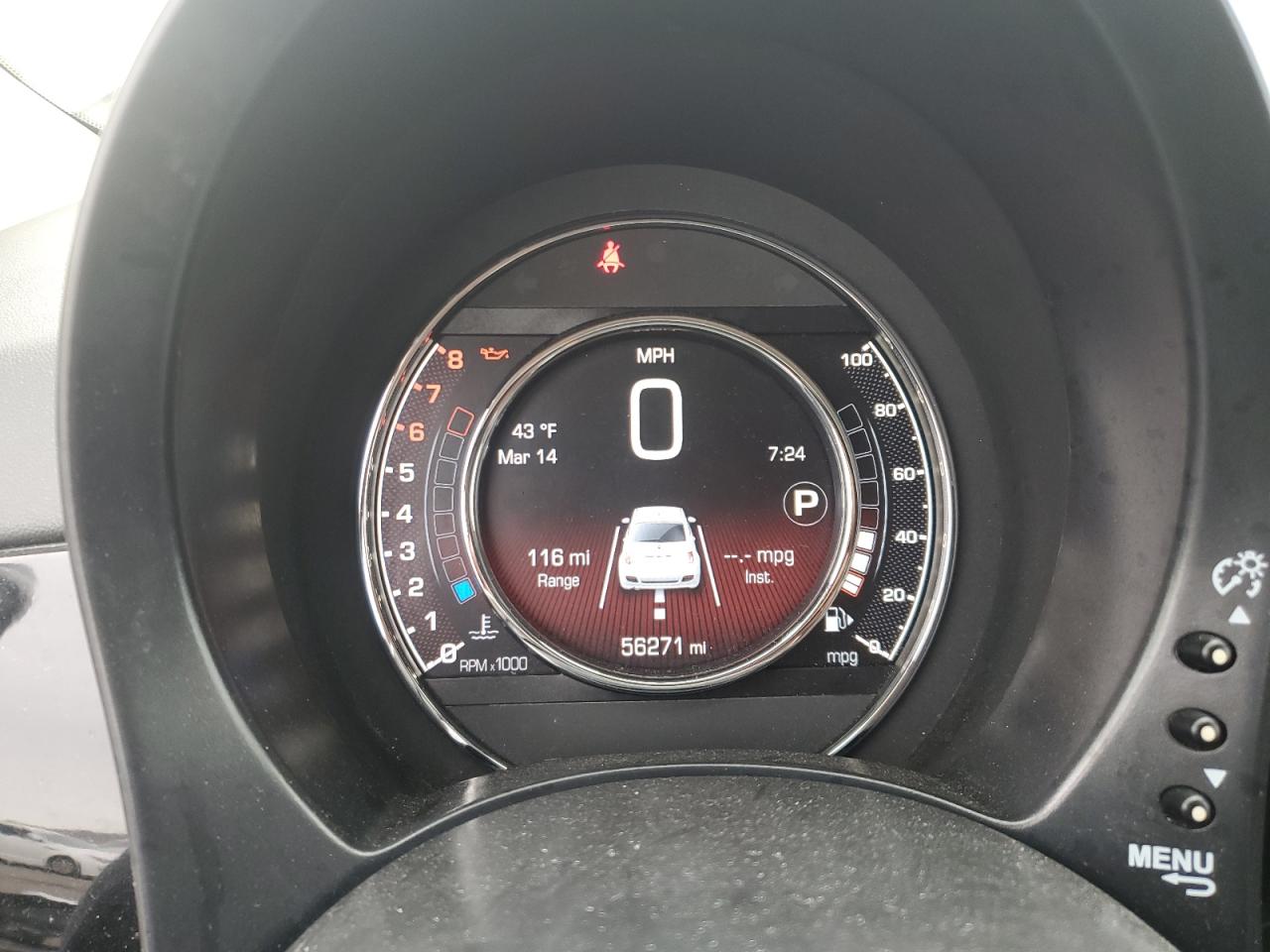 2019 Fiat 500 VIN 3C3CFFKH3KT861569 Copart auction photo, front end damage thumbnail 9