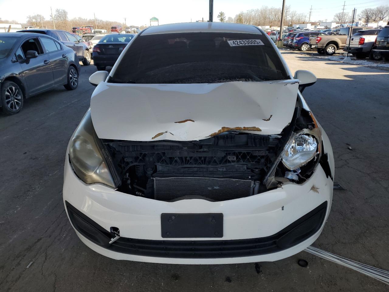 2013 KIA Rio VIN KNADM4A3XD6215472 Copart auction photo, front end damage thumbnail 5