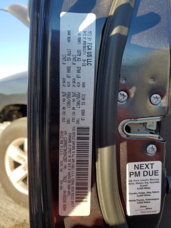 2017 RAM 1500 VIN 1C6RR6GT8HS542387 Copart auction photo, front end / rear end damage thumbnail 12