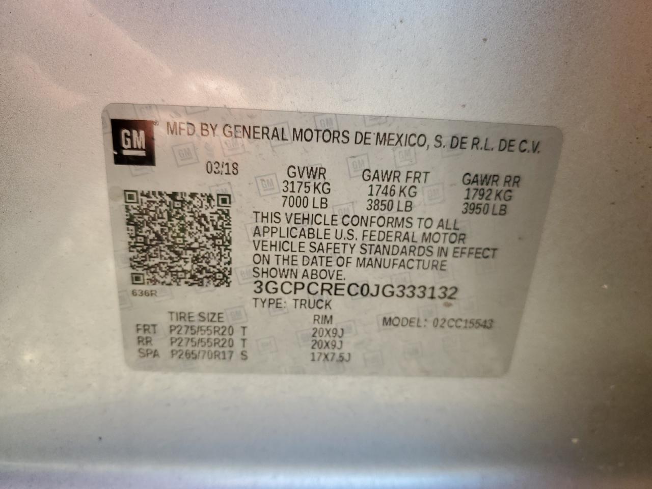 2018 Chevrolet Silverado VIN 3GCPCREC0JG333132 Copart auction photo, burn - interior damage thumbnail 12