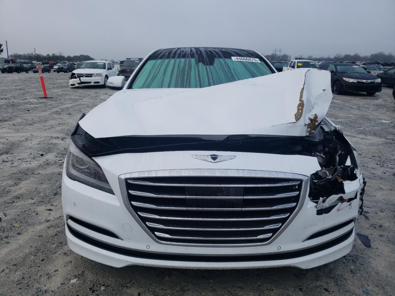 2015 Hyundai Genesis VIN KMHGN4JE8FU027400 Copart auction photo, front end damage thumbnail 5
