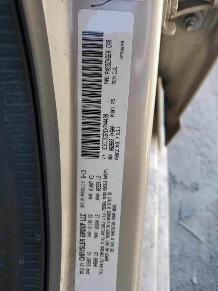 2013 Chrysler 200 VIN 1C3CCBCG7DN744488 Copart auction photo, front end / minor dent/scratches damage thumbnail 12