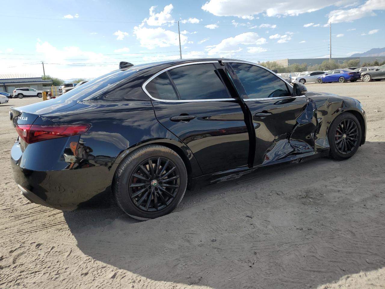 2021 Alfa Romeo Giulia VIN ZARFAMAN1M7639337 Copart auction photo, side / front end damage thumbnail 3