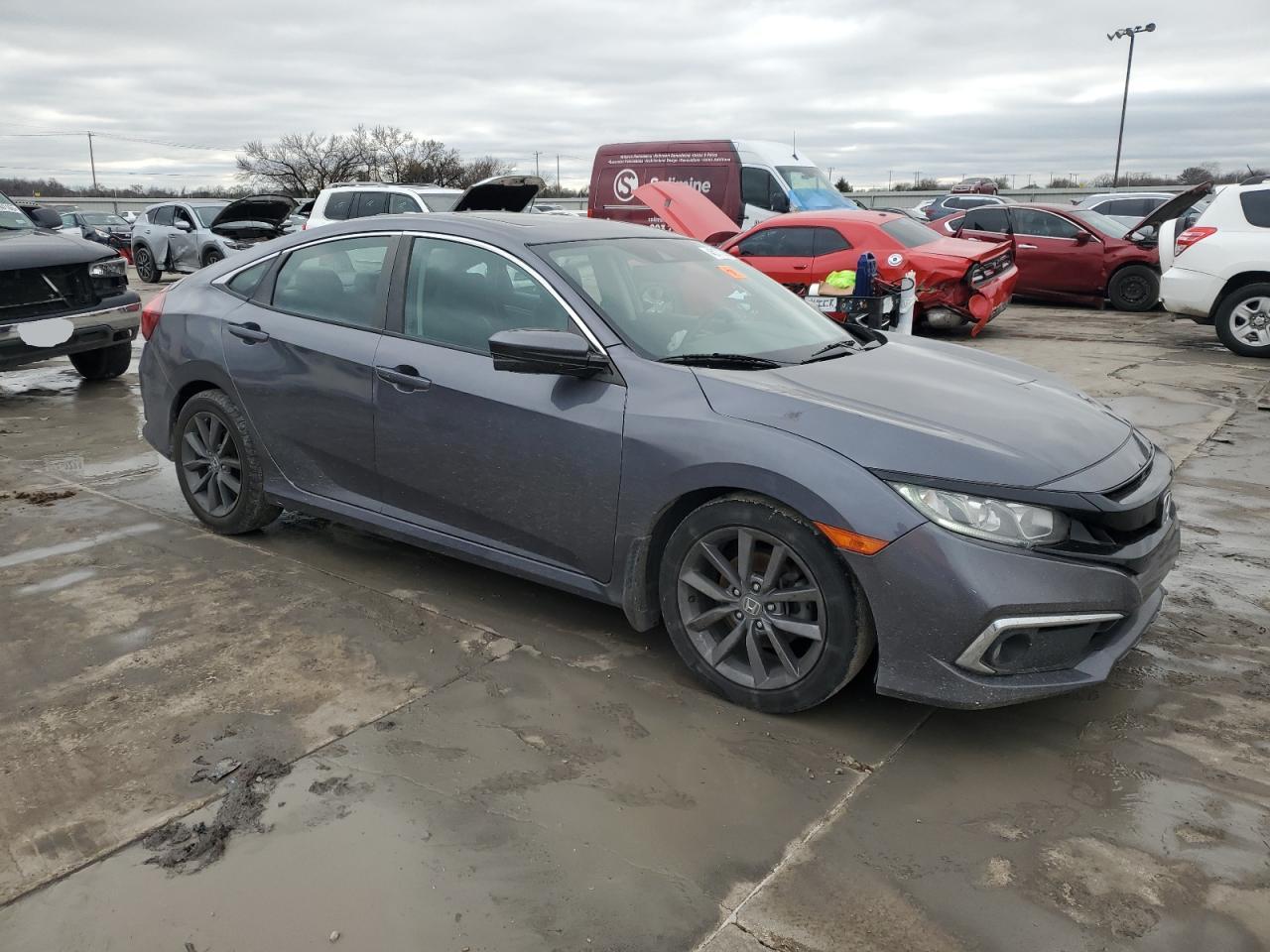 2019 Honda Civic VIN 19XFC1F78KE205247 Copart auction photo, all over damage thumbnail 4