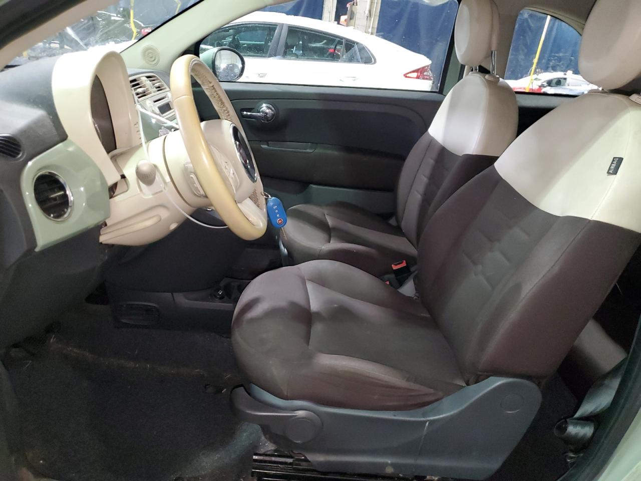 2012 Fiat 500 VIN 3C3CFFAR1CT303621 Copart auction photo, side / front end damage thumbnail 7