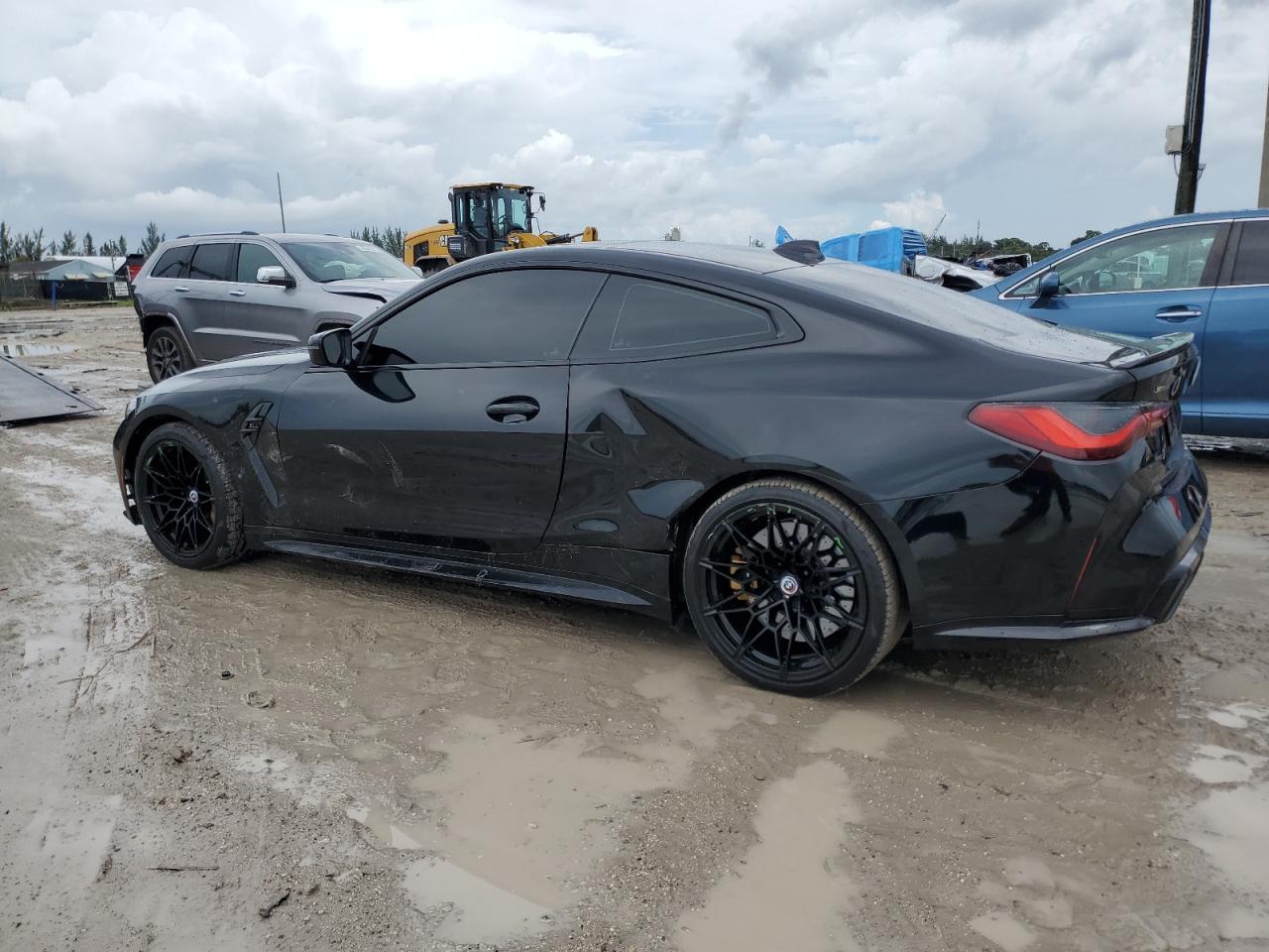 2023 BMW M4 VIN WBS43AZ01PCL20091 Copart auction photo, side / front end damage thumbnail 2
