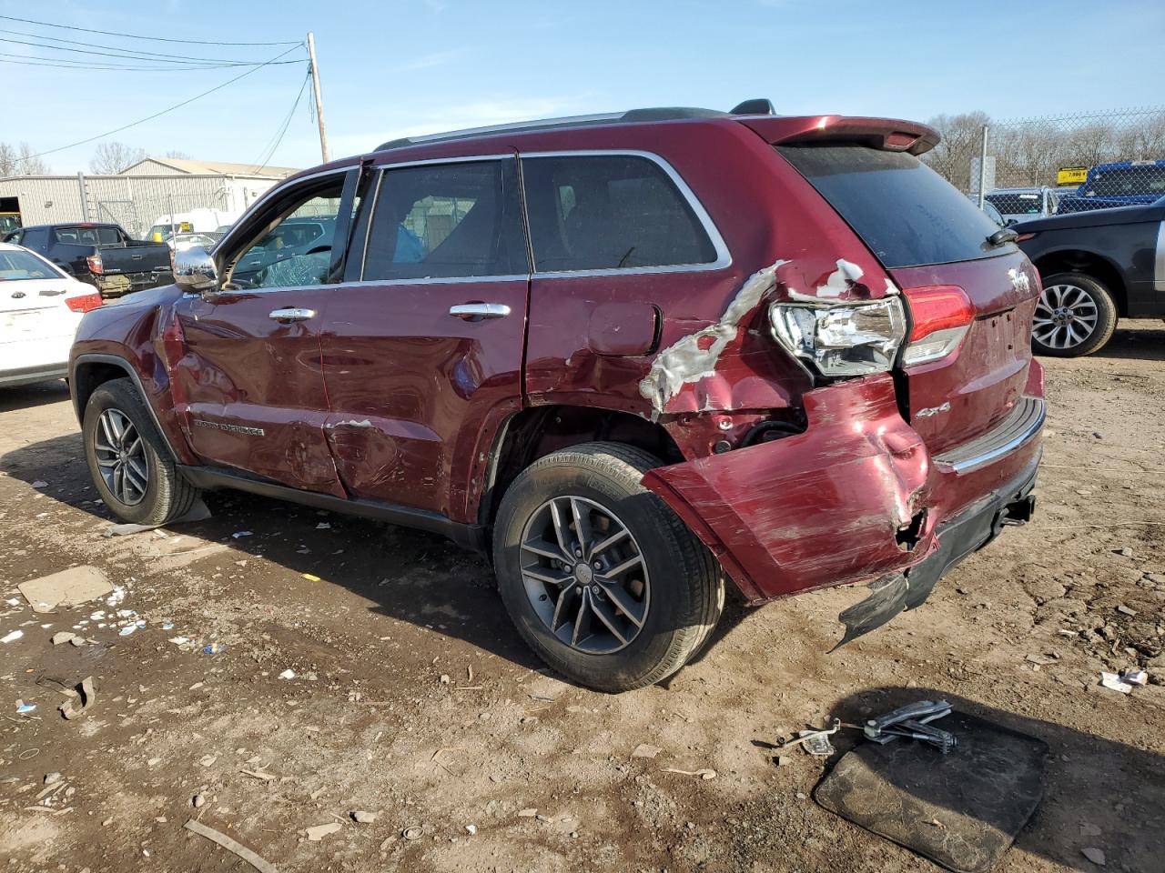 2017 Jeep Grand Cherokee VIN 1C4RJFBG7HC603555 Copart auction photo, side / rear end damage thumbnail 2