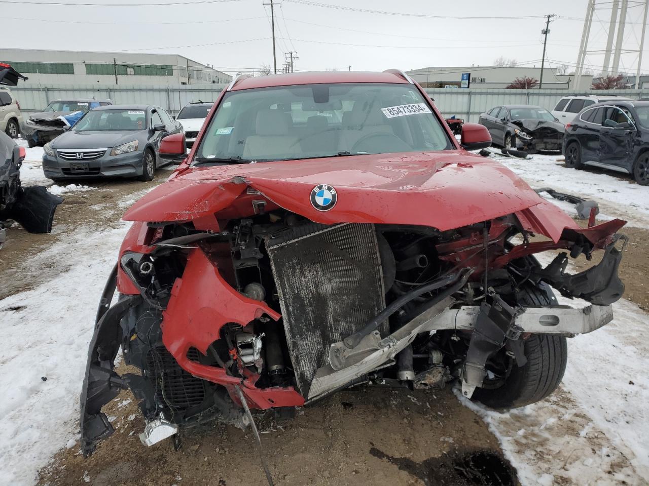 2016 BMW X3 VIN 5UXWX9C56G0D66347 Copart auction photo, front end damage thumbnail 5