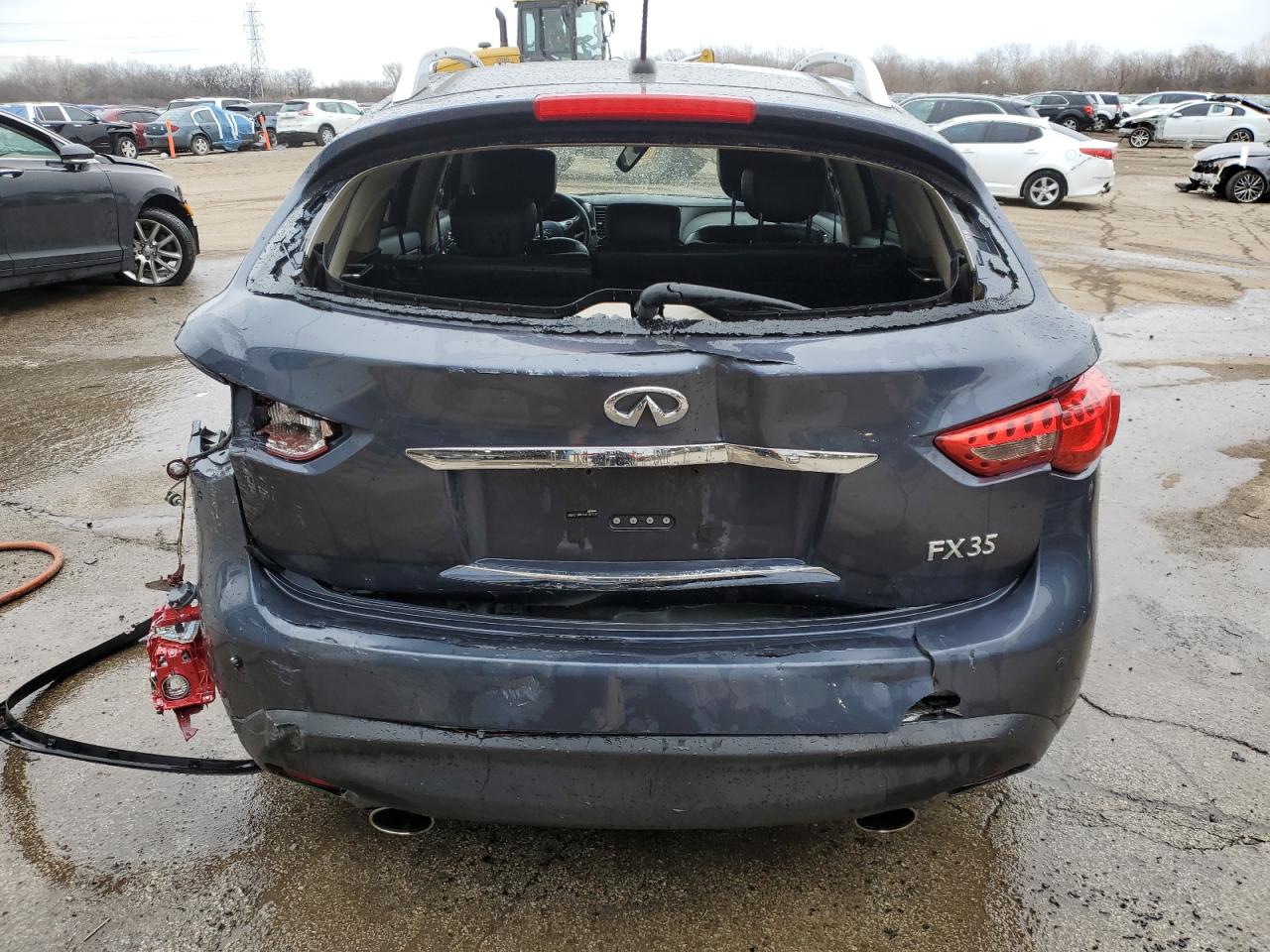 2011 Infiniti FX VIN JN8AS1MW0BM730820 Copart auction photo, side / rear end damage thumbnail 6