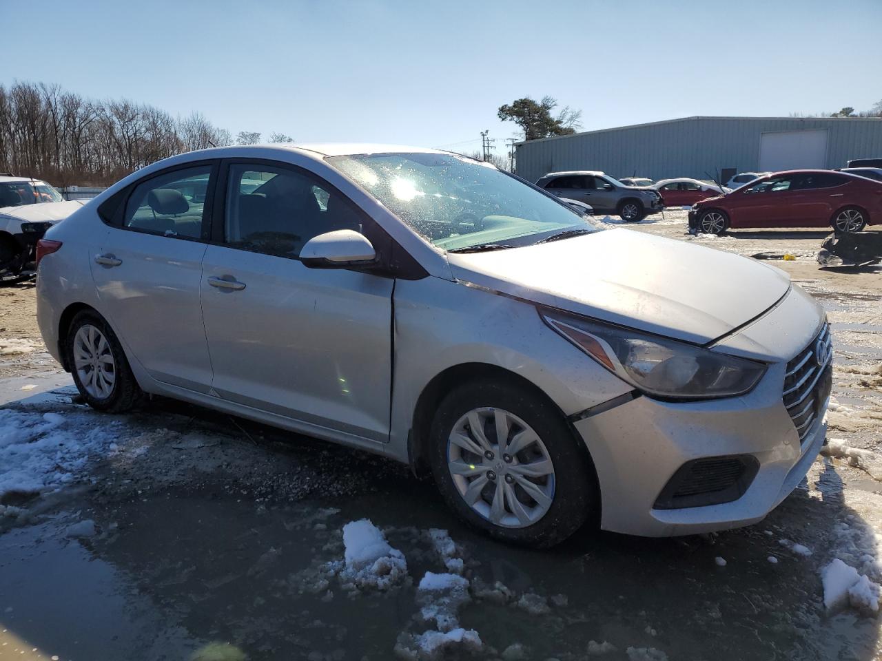 2022 Hyundai Accent VIN 3KPC24A62NE171574 Copart auction photo, front end / minor dent/scratches damage thumbnail 4