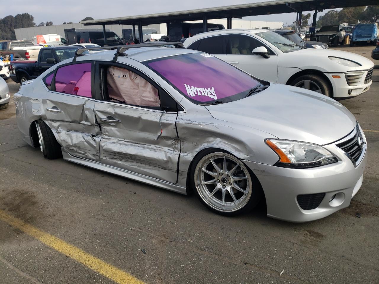 2015 Nissan Sentra VIN 3N1AB7AP1FY247063 Copart auction photo, side damage thumbnail 4