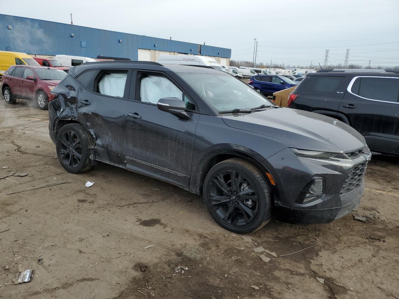 2021 Chevrolet Blazer VIN 3GNKBKRSXMS575134 Copart auction photo, rear end / side damage thumbnail 4