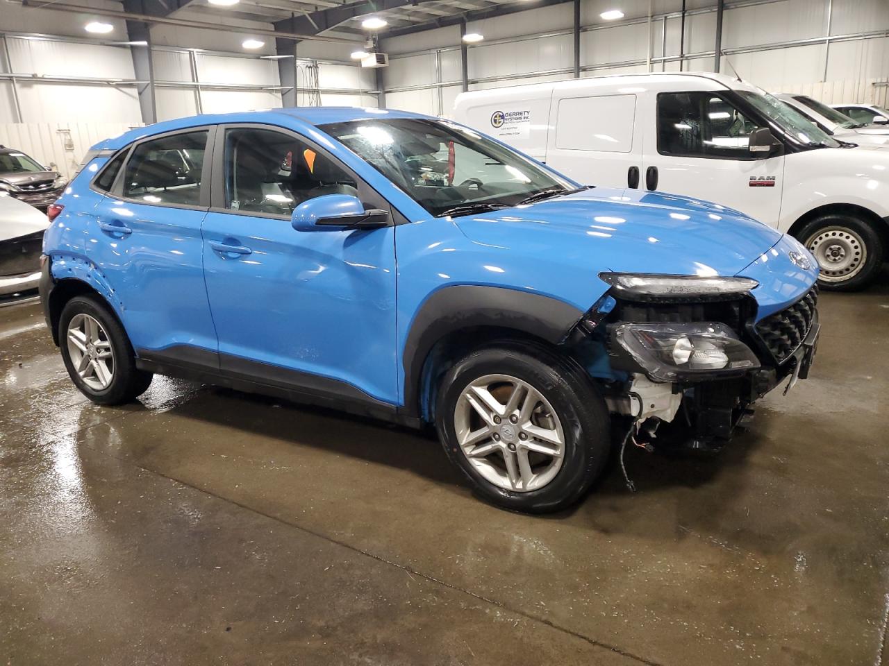 2022 Hyundai Kona VIN KM8K2CAB7NU832709 Copart auction photo, front end / side damage thumbnail 4