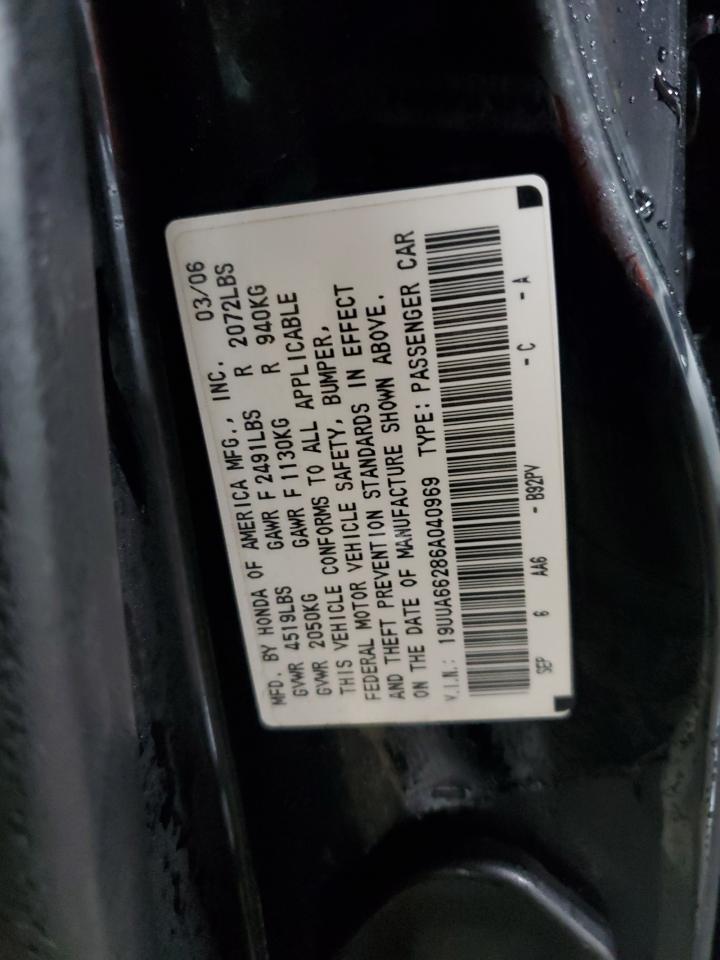 2006 Acura TL VIN 19UUA66286A040969 Copart auction photo, side damage thumbnail 12