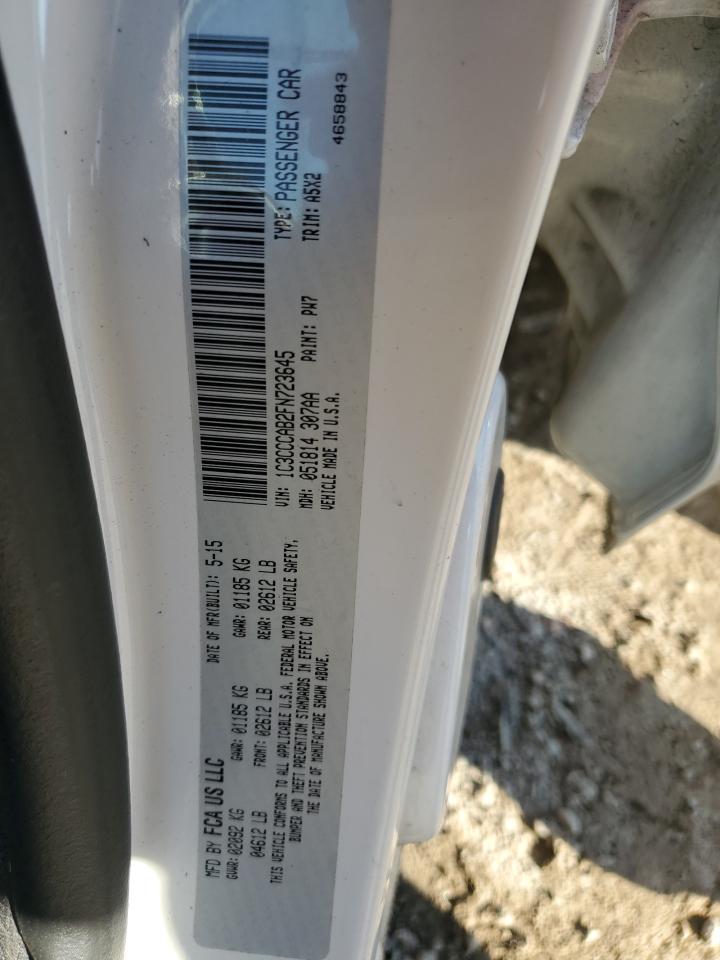 2015 Chrysler 200 VIN 1C3CCCAB2FN723645 Copart auction photo, rear end damage thumbnail 15