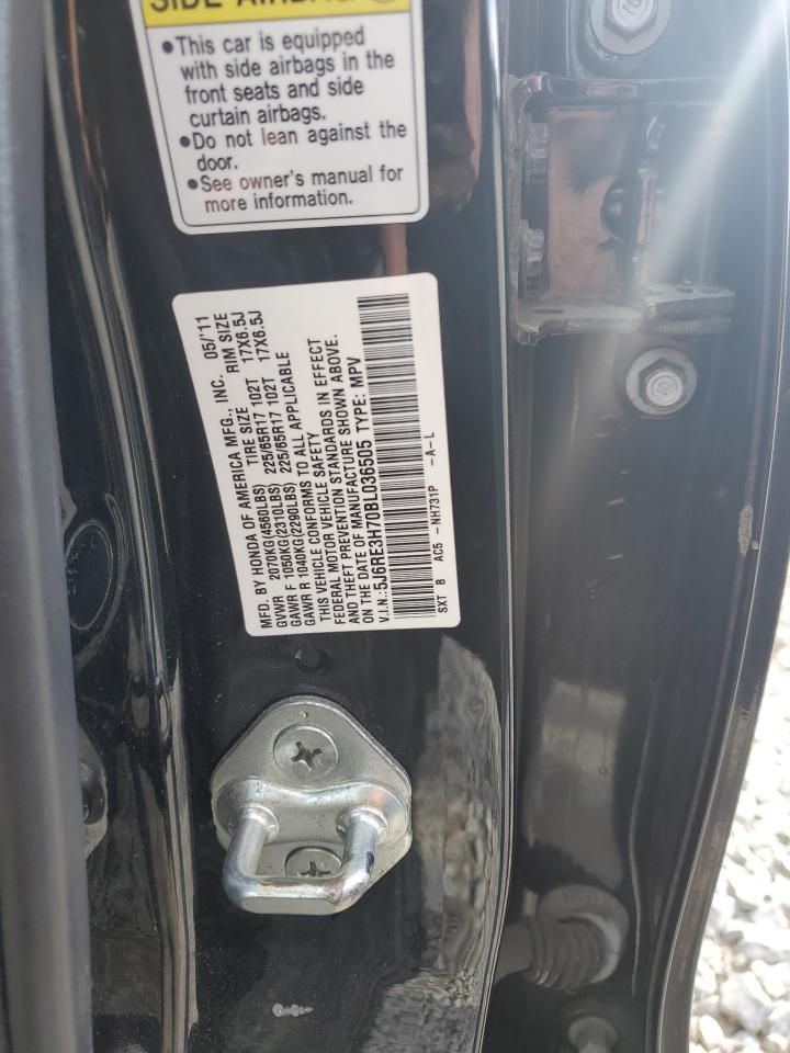 2011 Honda CR-V VIN 5J6RE3H70BL036505 Copart auction photo, front end damage thumbnail 16