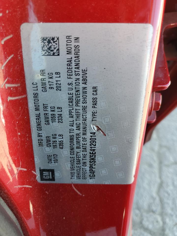 2014 Buick Verano VIN 1G4PP5SK5E4129014 Copart auction photo, front end / rear end damage thumbnail 12