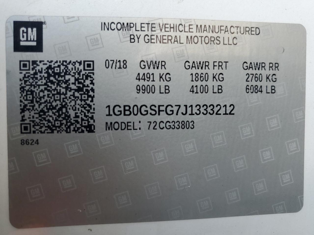 2018 Chevrolet Express VIN 1GB0GSFG7J1333212 Copart auction photo, normal wear damage thumbnail 13