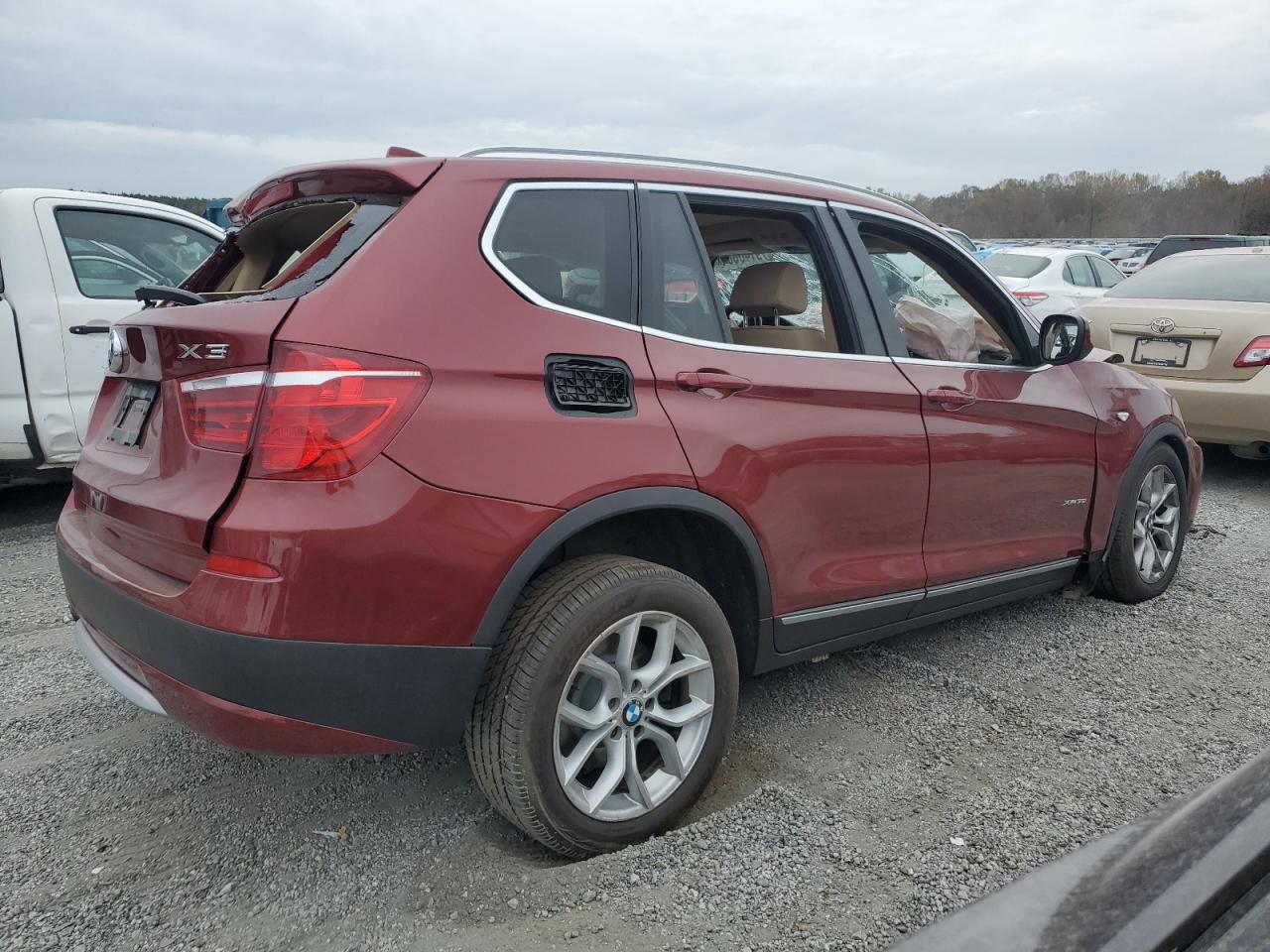 2011 BMW X3 VIN 5UXWX7C59BL735095 Copart auction photo, all over damage thumbnail 3