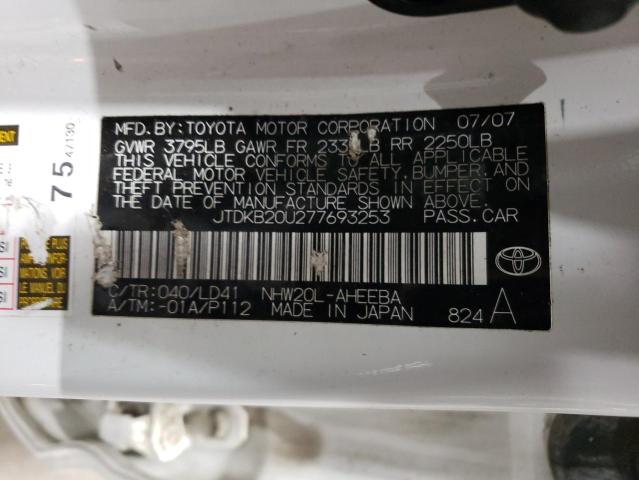 2007 Toyota Prius VIN JTDKB20U277693253 Copart auction photo, front end damage thumbnail 12